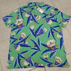 Polo Ralph Lauren Men’s Custom Slim Fit Floral Spa Terry Polo Green XL NEW $138
